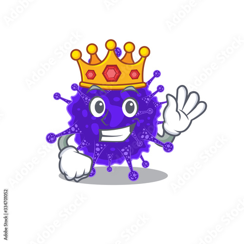 A Wise King of nidovirales mascot design style