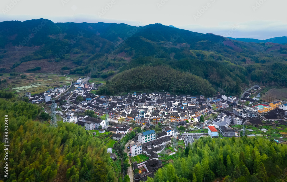 beautiful countryside landscape of China's ancient historic village in mountains