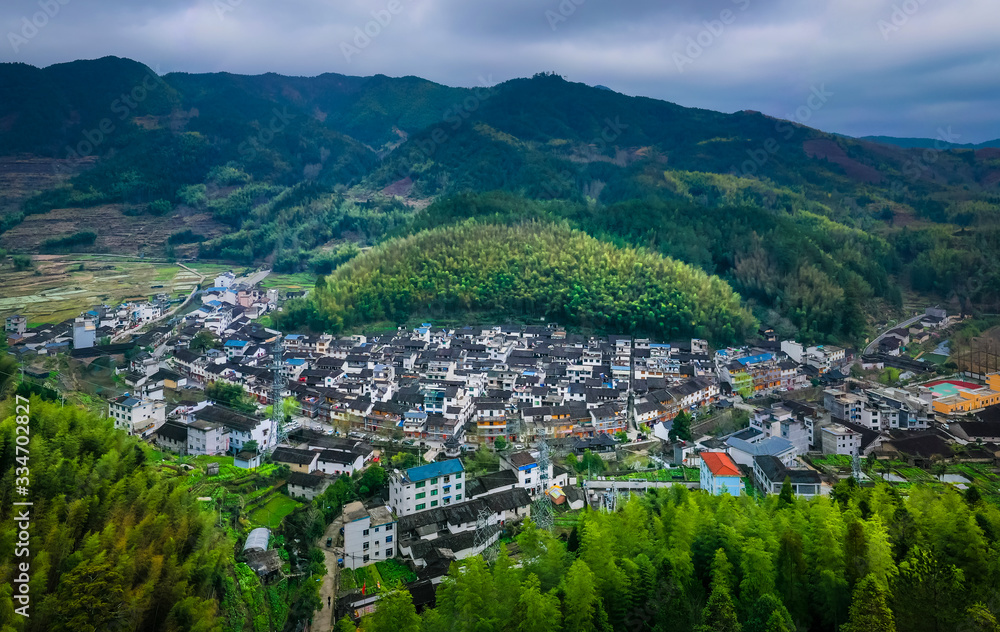 beautiful countryside landscape of China's ancient historic village in mountains