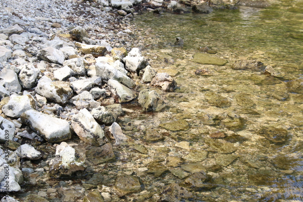 Clean water in a mountain lake. Clean water in a mountain lake.
