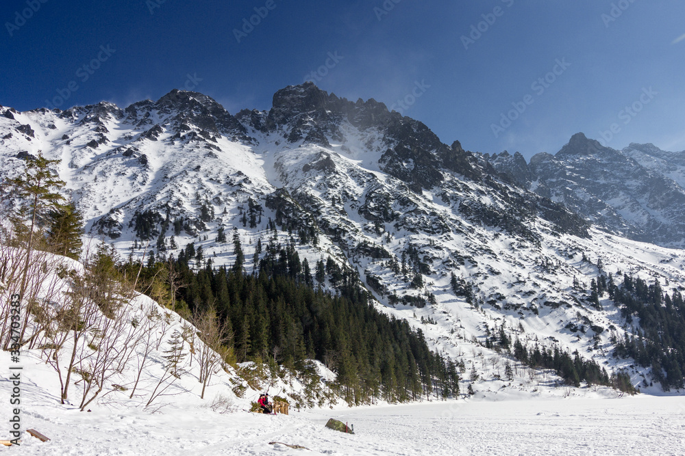 Fototapeta premium Hiking train to Morskie Oko from Zakopane (Poland)