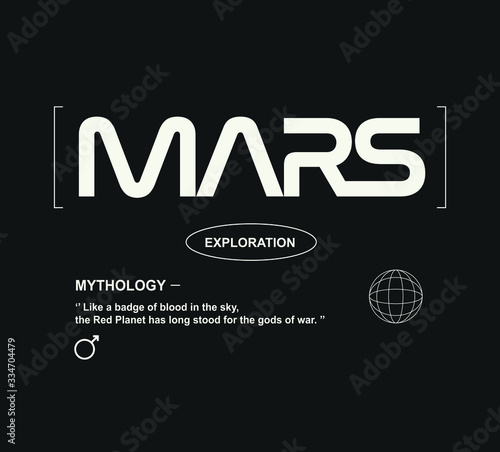mars fashion slogan for different apparel and T-shirt. - Vector