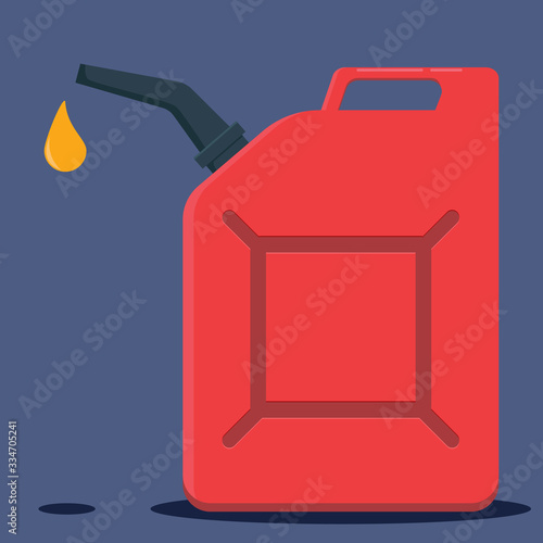 Red oil canister isolated on white background