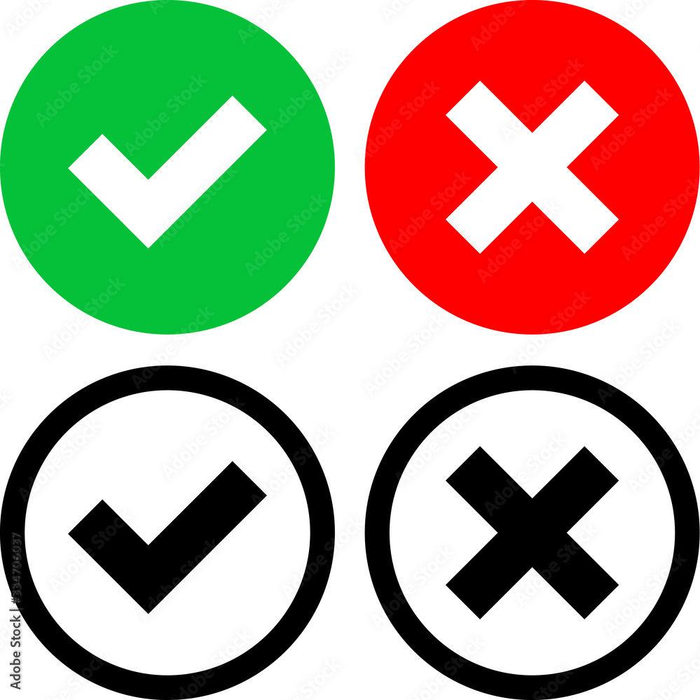 チェックマークとバツマークのアイコン Stock Vector Adobe Stock