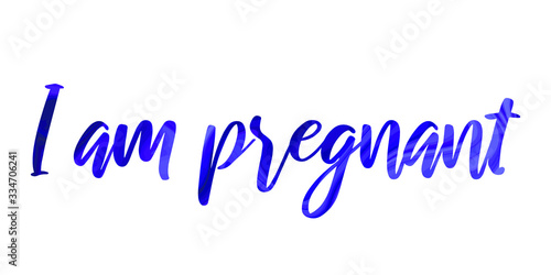 I am pregnant Colorful isolated vector saying