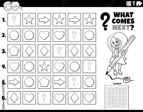 fill the pattern task for children coloring book page