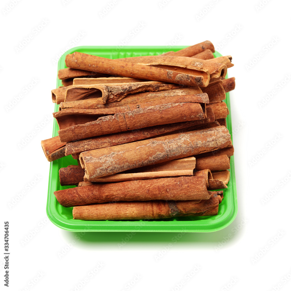 Cinnamon on a white background Cinnamon on a white background