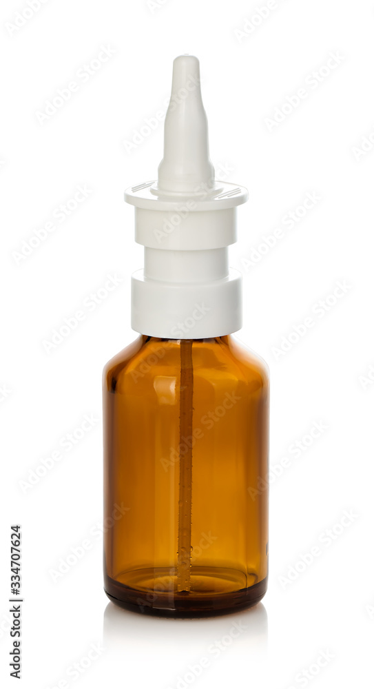 Medical spray bottle isolated on a white background. Health concept. Medical spray bottle isolated on a white background. Health concept.