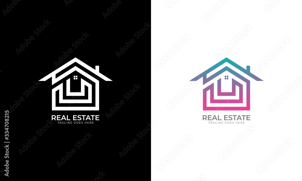 Geometric Real Estate Logo Free Vector