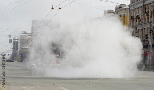 Sanitary treatment of the streets of Chelyabinsk from the coronavirus. © Salavat Safiullin