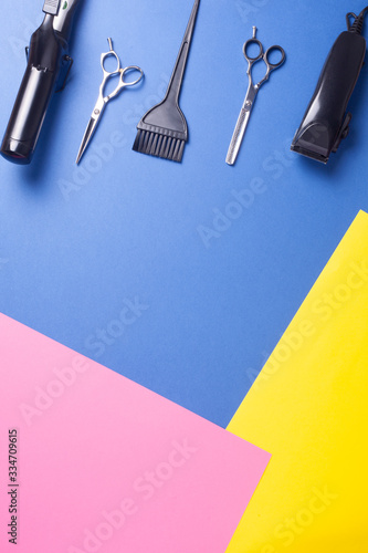 Barber haircuts and beauty salons banners flyers card template Inspired by fashion professional hairdresser tools