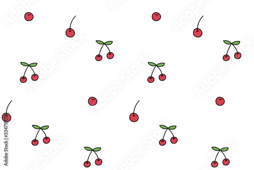 可愛いさくらんぼのパターン シームレス ベクター Stock Vector Adobe Stock