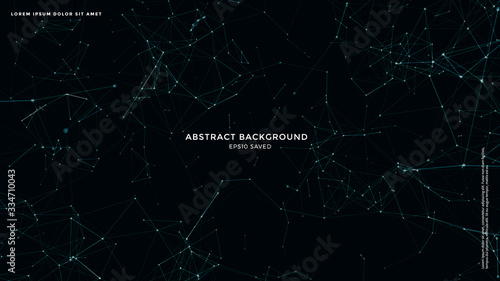Digital, communication and technology background with lines and dots. Network connection.