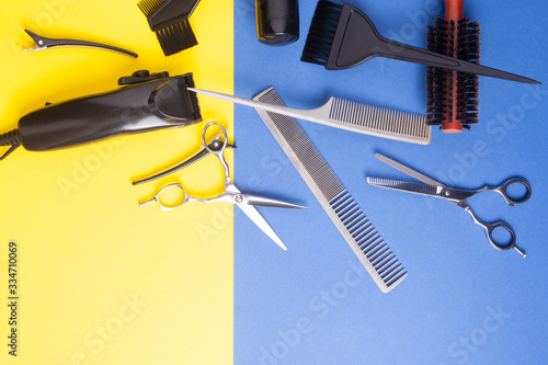 Barber haircuts and beauty salons banners flyers card template Inspired by fashion professional hairdresser tools
