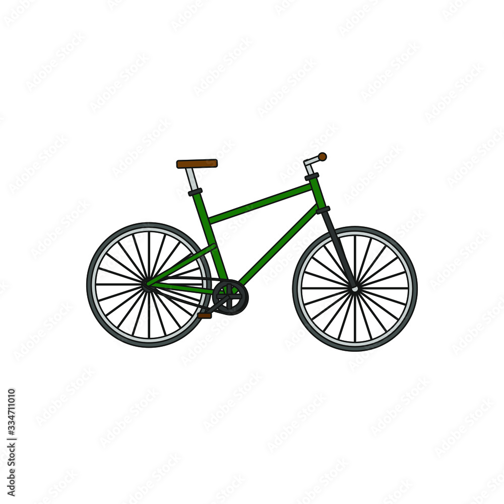 bicycle on white background, vector