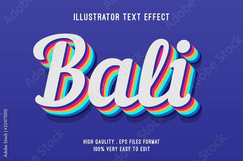 Editable text effect - Colorful layered style effect