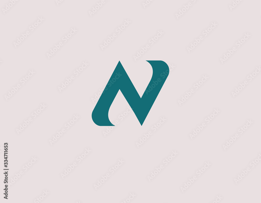 Abstract simple green logo letter N icon for your typography company Abstract simple green logo letter N icon for your typography company
