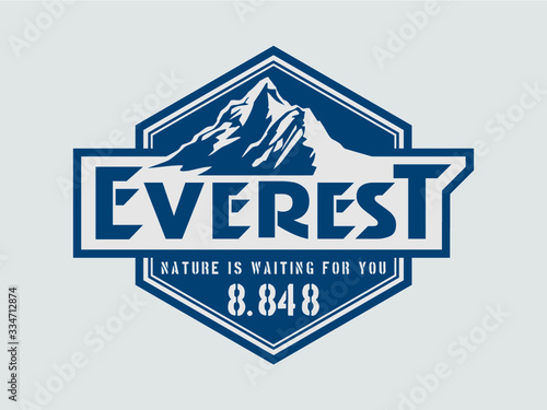 Vector logo of Mount Everest, himalayas, Nepal