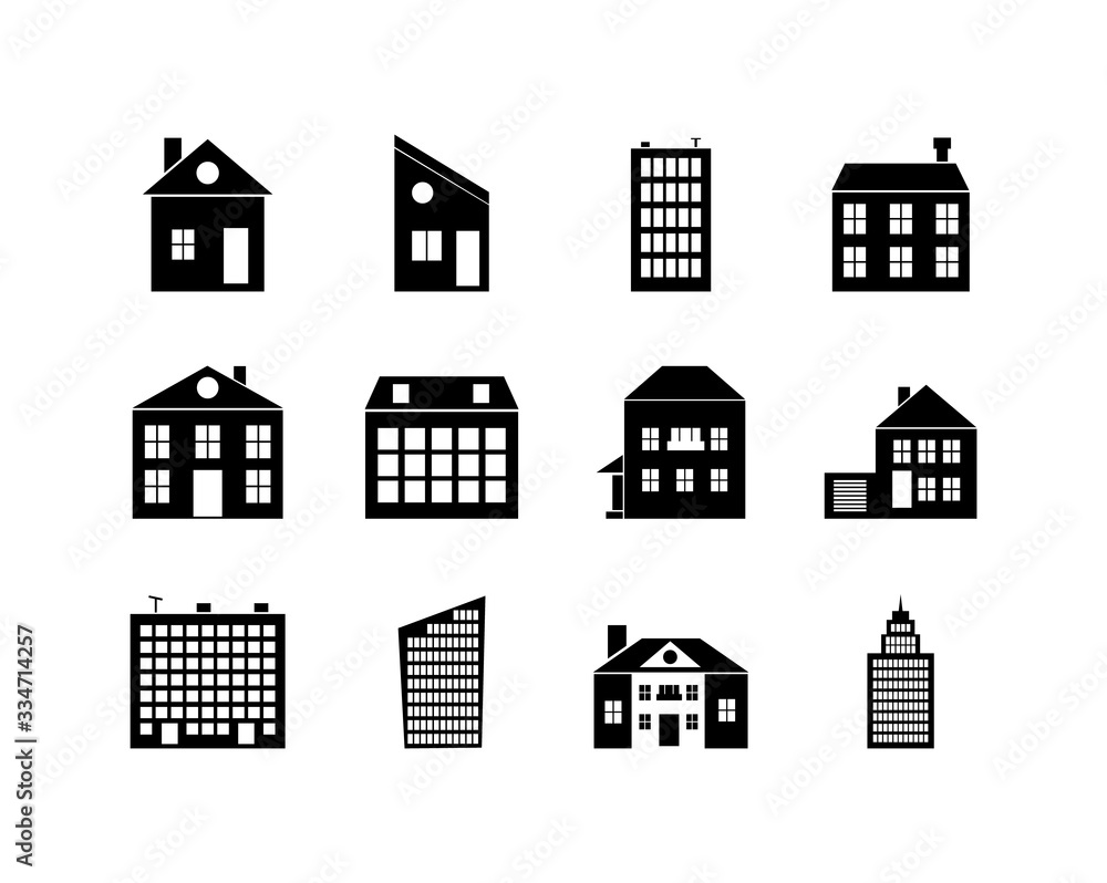 Set of house icon. Vector illustration. Set of house icon. Vector illustration.