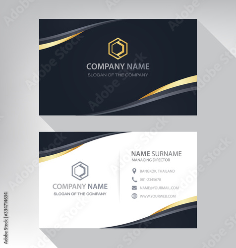 Luxury and modern. vector business card template. design black gold white