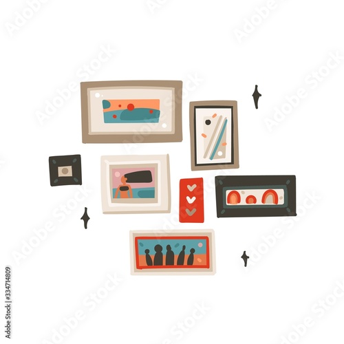 Wallpaper Mural Hand drawn vector abstract cartoon modern graphic frames pictures collection set illustrations art isolated on white background Torontodigital.ca