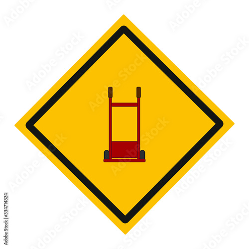 parcel cart on white background