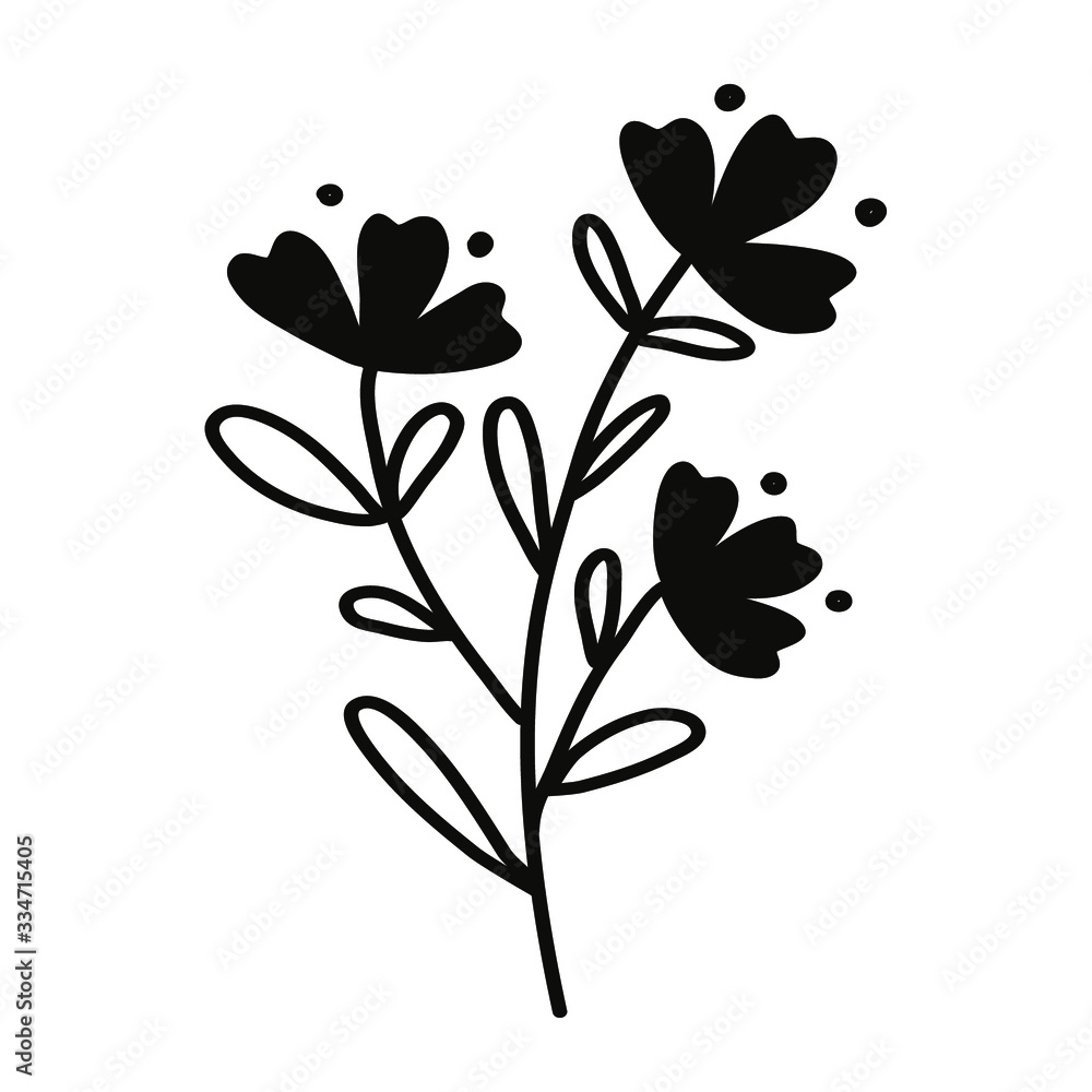 Obraz premium Wild flower on a white background. Simple vector illustration.