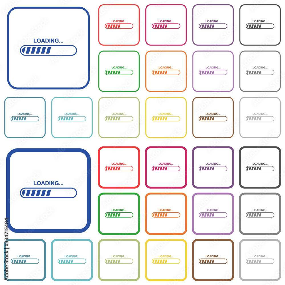 Loading outlined flat color icons Loading outlined flat color icons