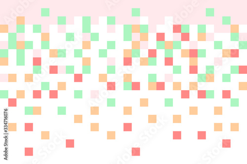 Abstract pixel pattern background.Blue orange red and white pixel background. Vector illustration.