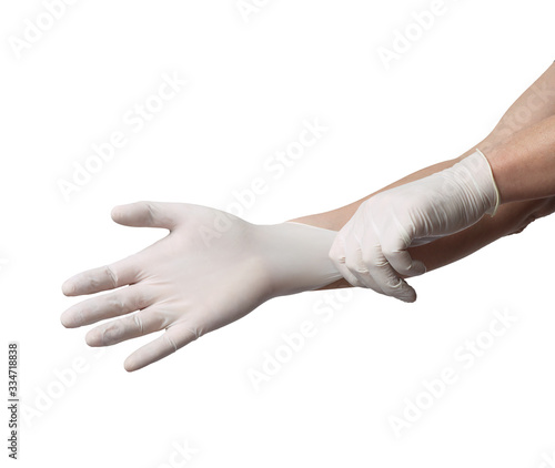 latex glove protective protection virus corona coronavirus disease epidemic medical health hygiene hand © Lumos sp