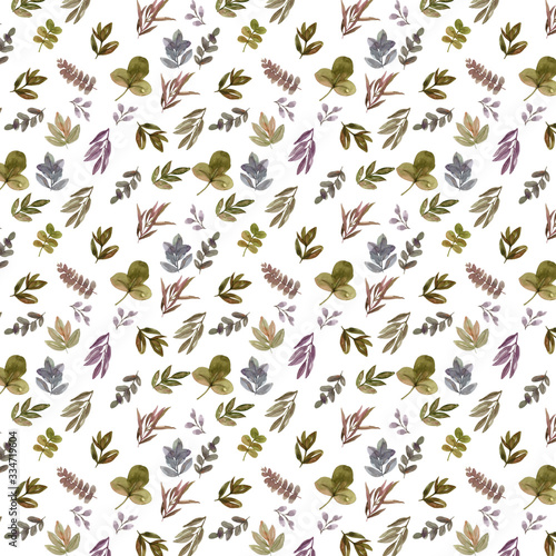 flowers watercolor floral seamless pattern or wallpaper © Hasun