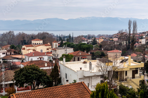 The view from the height to the village Achinos (municipality of Stylida, in Phthiotis, Central Greece) photo