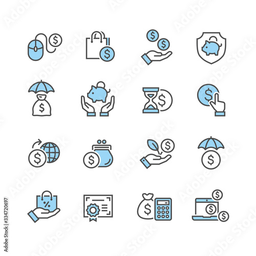 money and finance icon set