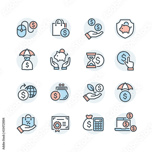 money and finance icon set