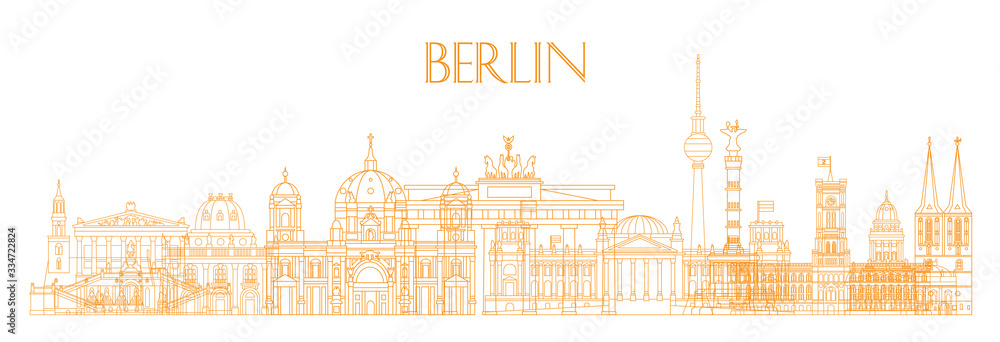 Berlin skyline line art 3