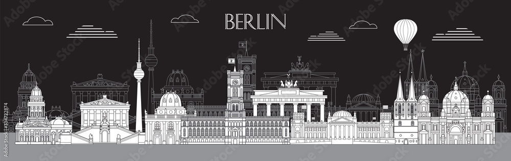 Berlin skyline line art 4