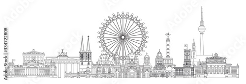 Berlin skyline line art 2