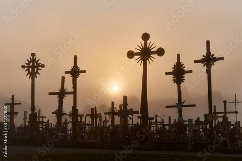 Hill of Crosses (Kryziu kalnas), a famous site of pilgrimage in northern Lithuania.