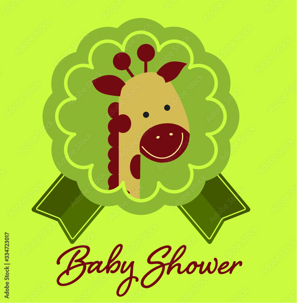Fototapeta premium vector background - baby shower - giraffe. colorful natural background