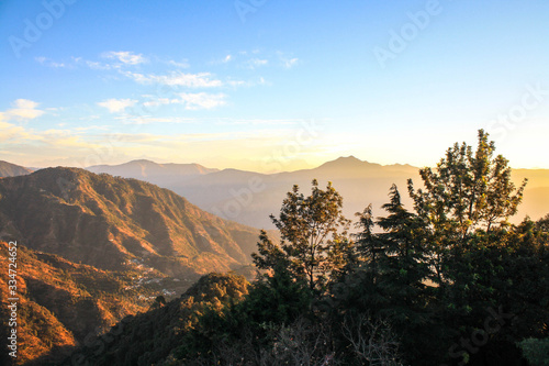 sunset in the mountains