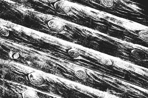 Distress wooden planks texture. Black and white grunge background. EPS8 vector illustration