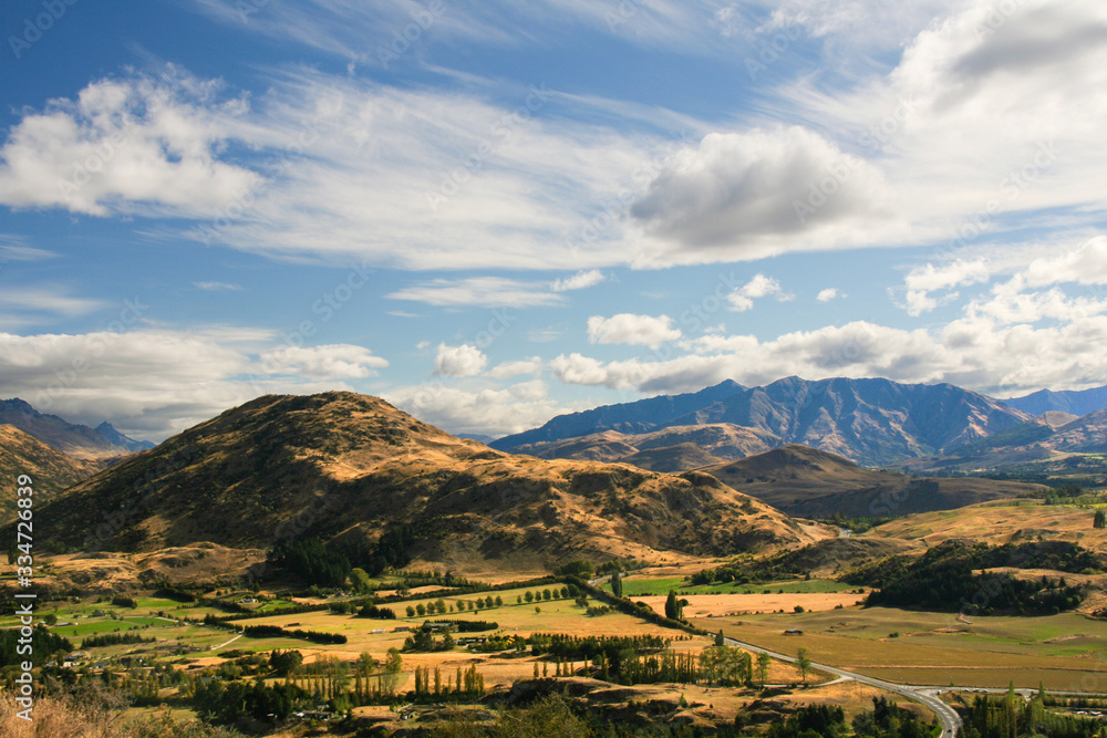 Beautiful landscape of the New Zealand - hills covered by green grass