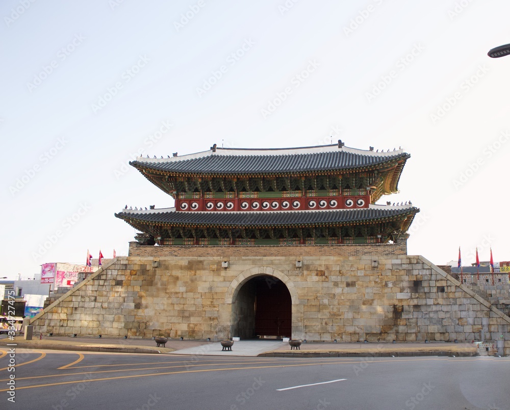 Ancient korean style gate to enter the city Ancient korean style gate to enter the city