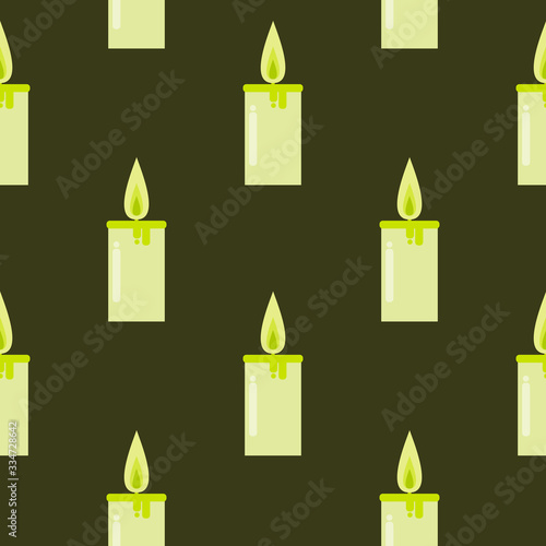 mystery candle cartoon flat design vector illustration   seamless pattern. For print  cover  gift wrapping.