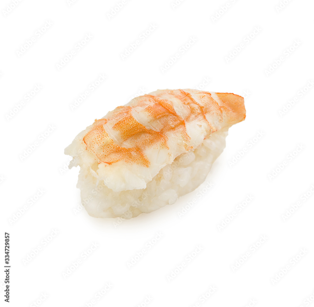sushi with shrimp on a white background
