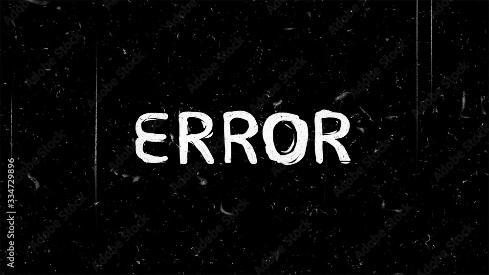 Obraz premium Hand-drawn white text Error on black