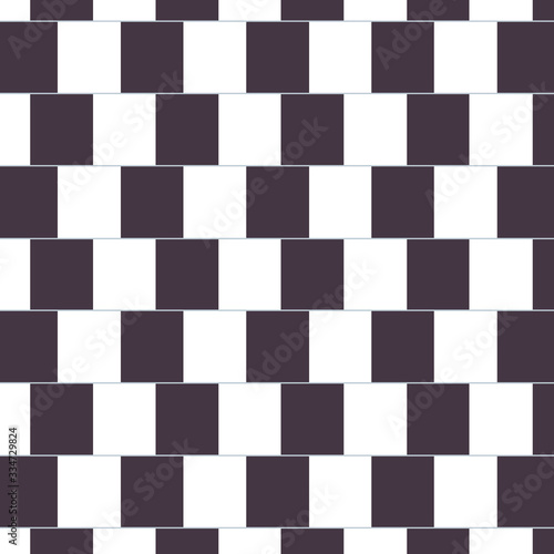 The café wall illusion. The parallel straight dividing lines between staggered rows with alternating black and white "bricks" appear to be sloped.