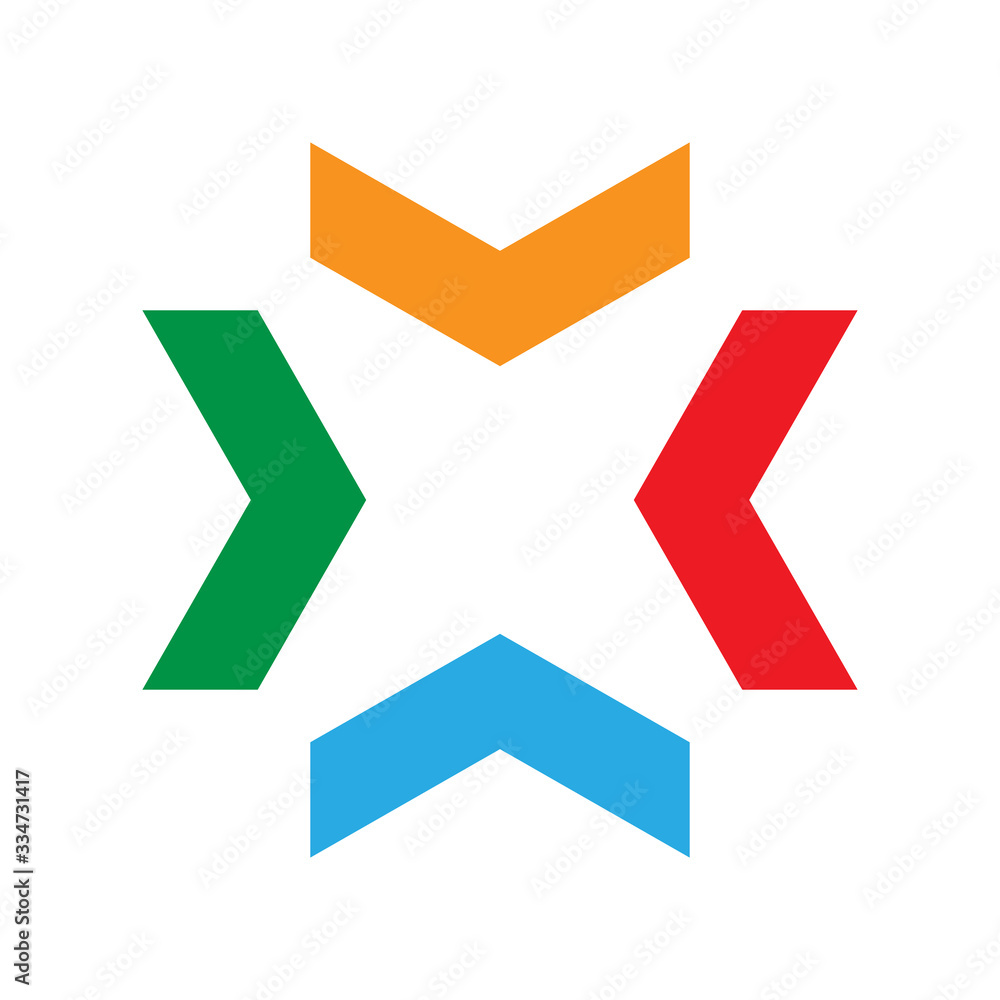 Four color arrows on white background Four color arrows on white background