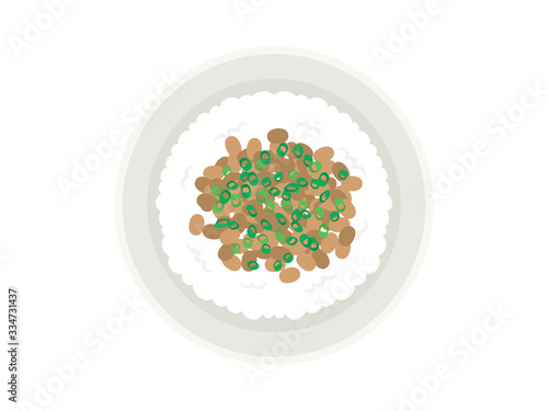 納豆ご飯のイラスト