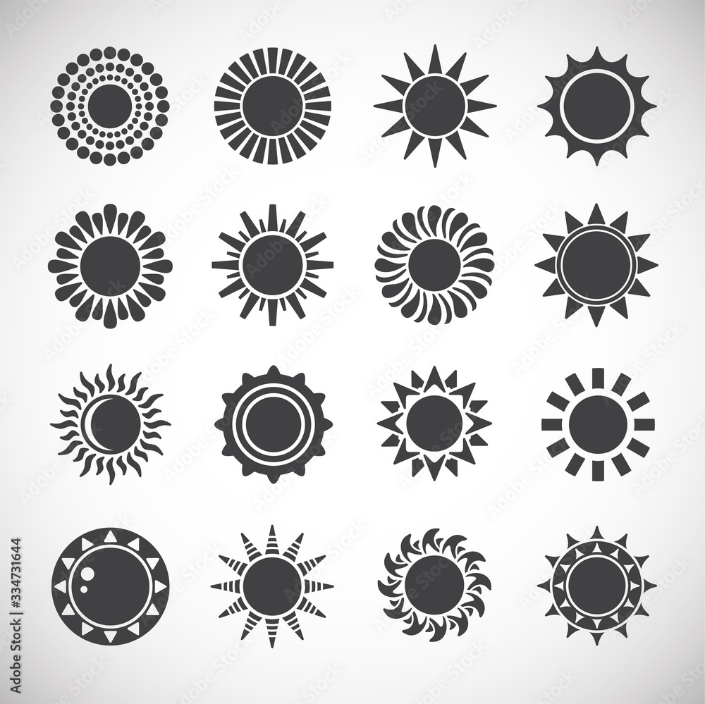 Sun Related Icons Set On Background For Graphic And Web Design Sun Related Icons Set On Background For Graphic And Web Design
